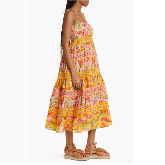 NWT $240 FARM Rio Mixed Fruits Paradise Cotton Midi Sundress - size XS + Medium! - Picture 3 of 7